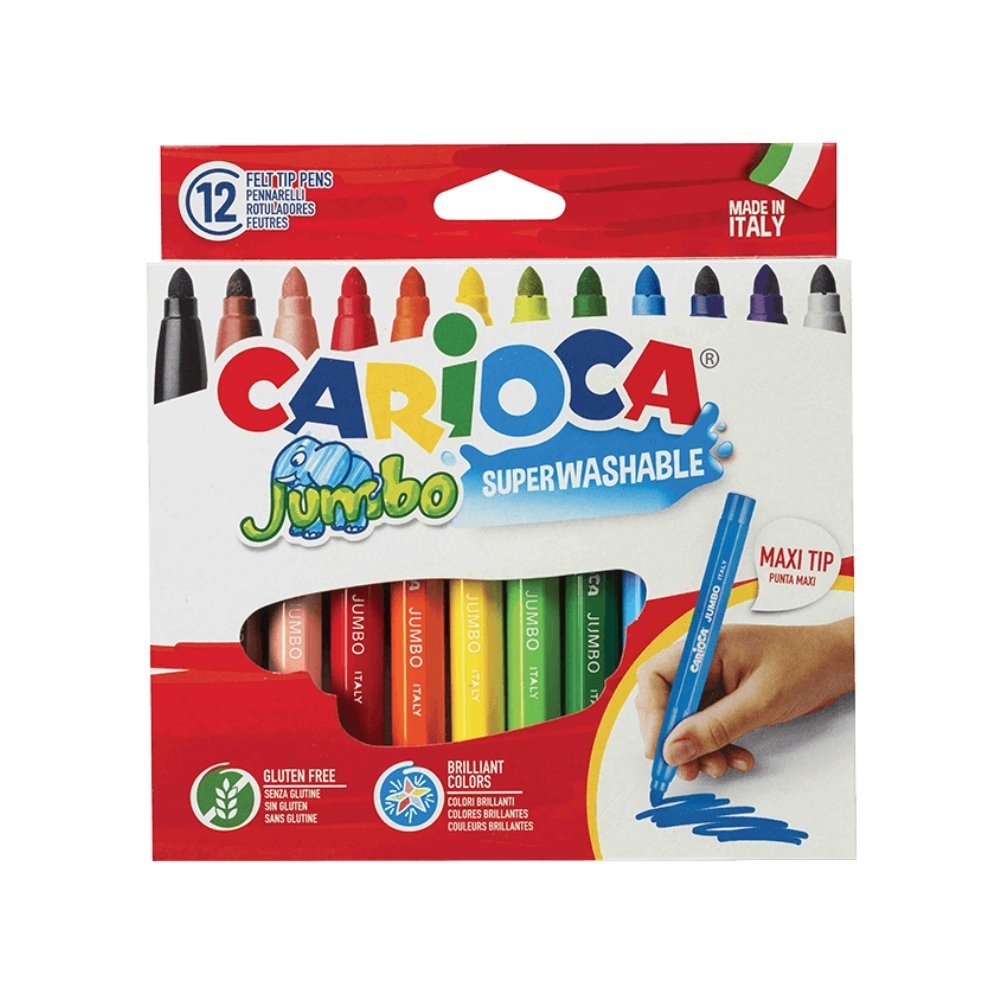 CARIOCA ΜΑΡΚΑΔΟΡΟΙ ΧΑΡΤΙΝΟ ΚΟΥΤΙ 12 ΧΡΩΜΑΤΑ JUMBO