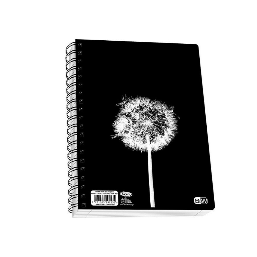 SKAG ΤΕΤΡΑΔΙΟ ΣΠΙΡΑΛ 17Χ25 3Θ BLACK & WHITE - Image 4