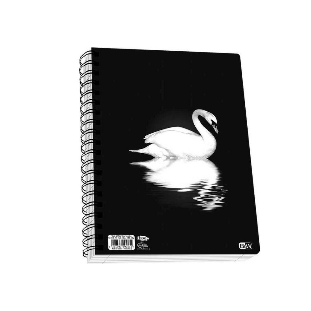 SKAG ΤΕΤΡΑΔΙΟ ΣΠΙΡΑΛ 17Χ25 3Θ BLACK & WHITE - Image 3