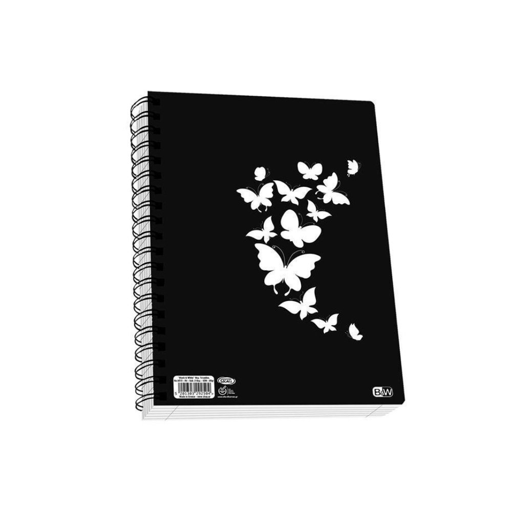 SKAG ΤΕΤΡΑΔΙΟ ΣΠΙΡΑΛ Α4 4Θ BLACK & WHITE - Image 2