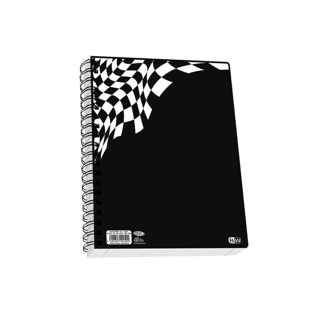 SKAG ΤΕΤΡΑΔΙΟ ΣΠΙΡΑΛ Α4 4Θ BLACK & WHITE - Image 3