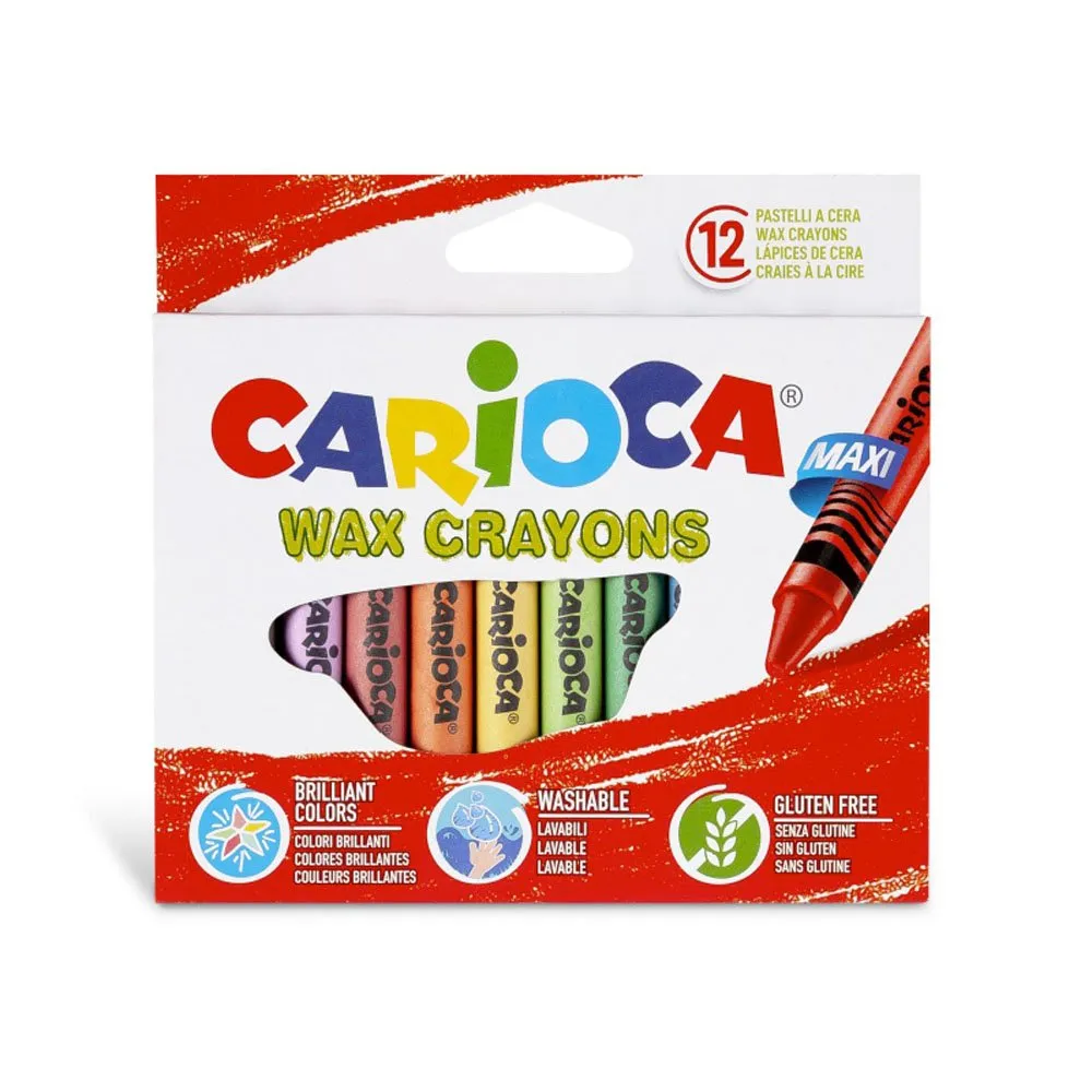 CARIOCA ΚΗΡΟΜΠΟΓΙΕΣ WAX CRAYONS MAXI 12 ΧΡΩΜΑΤΑ