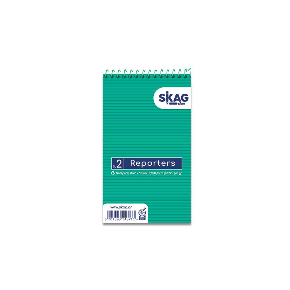 SKAG ΜΠΛΟΚ ΣΠΙΡΑΛ ΣΗΜΕΙΩΣΕΩΝ ΛΕΥΚΟ 9X15 50Φ Νο2