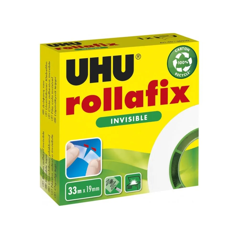 UHU ROLLAFIX INVISIBLE ΣΕΛΟΤΕΙΠ-ΚΟΛΛΗΤΙΚΗ ΤΑΙΝΙΑ 19mmx33m ΓΑΛΑΚΤΩΔΗΣ